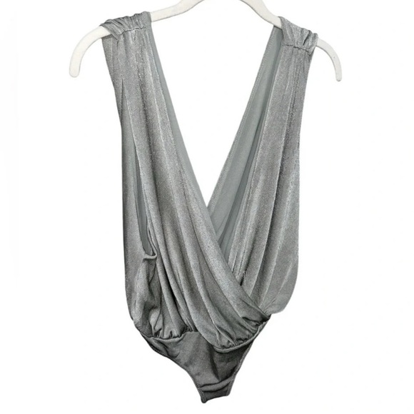 Free People Night Owl Thong Bodysuit Oxide Green - Picture 2 of 4